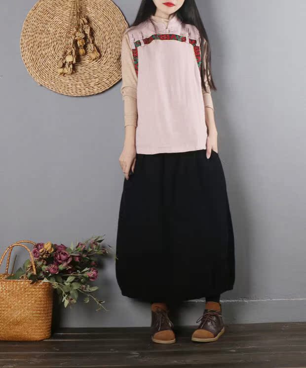 Phong cách Trung Quốc retro đĩa khóa cotton và áo sơ mi vải lanh của phụ nữ mùa thu và mùa đông gió quốc gia áo vest vest vest áo dạ đẹp