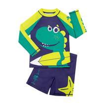  2021 new childrens swimsuit sunscreen long-sleeved split swimsuit boys middle and large children seaside vacation swimsuit