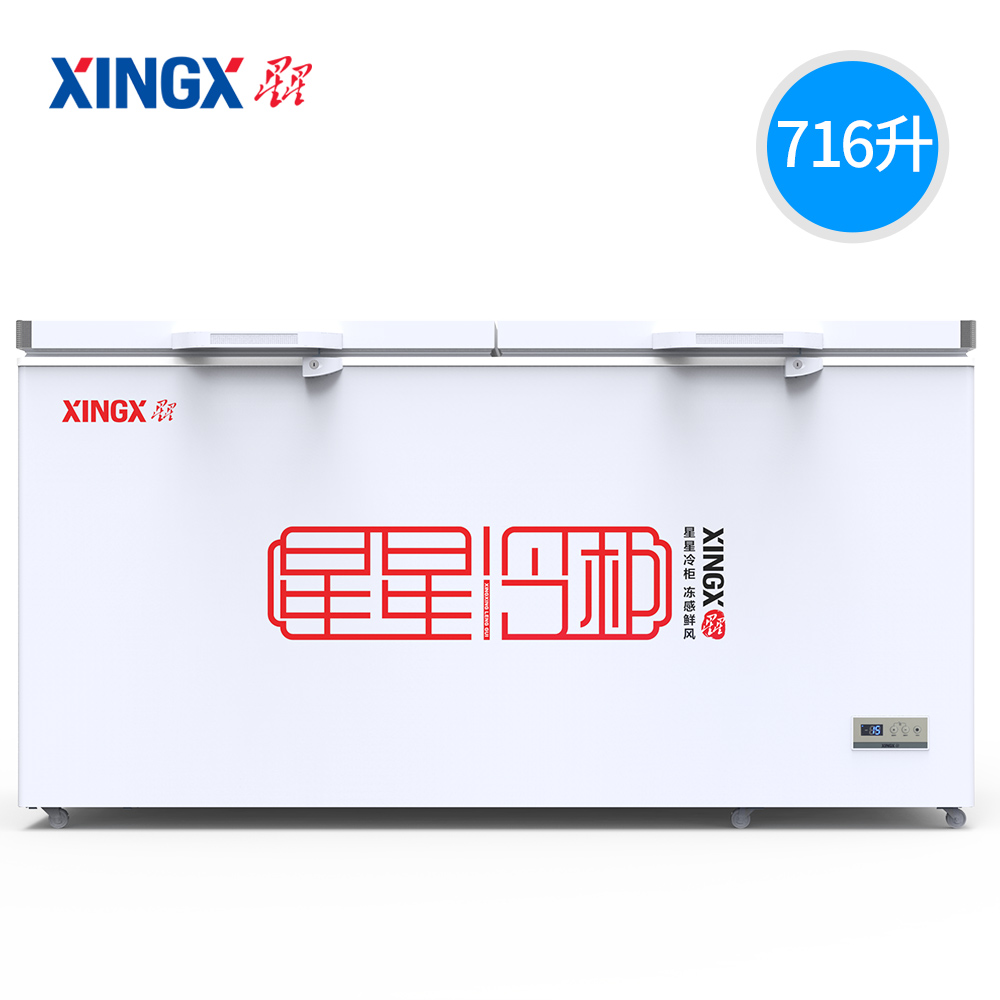 Star size freezer household commercial freezer 108 liters 210 liters 305 liters multiple large-capacity freezer factory