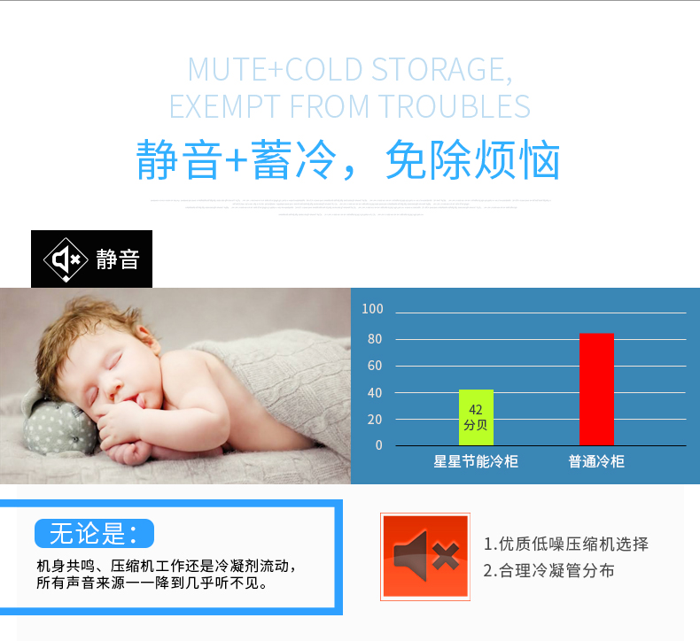 Tủ đông đôi nhiệt độ 315 lít Tủ đông lớn thương mại Tủ đông lạnh tiết kiệm năng lượng đông lạnh XINGX / sao BCD-315JE - Tủ đông tu dong sanaky