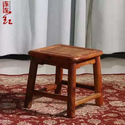 Myanmar Rosewood small square stool modern Chinese mahogany dwarf stool for shoes solid wood children stool special clearance