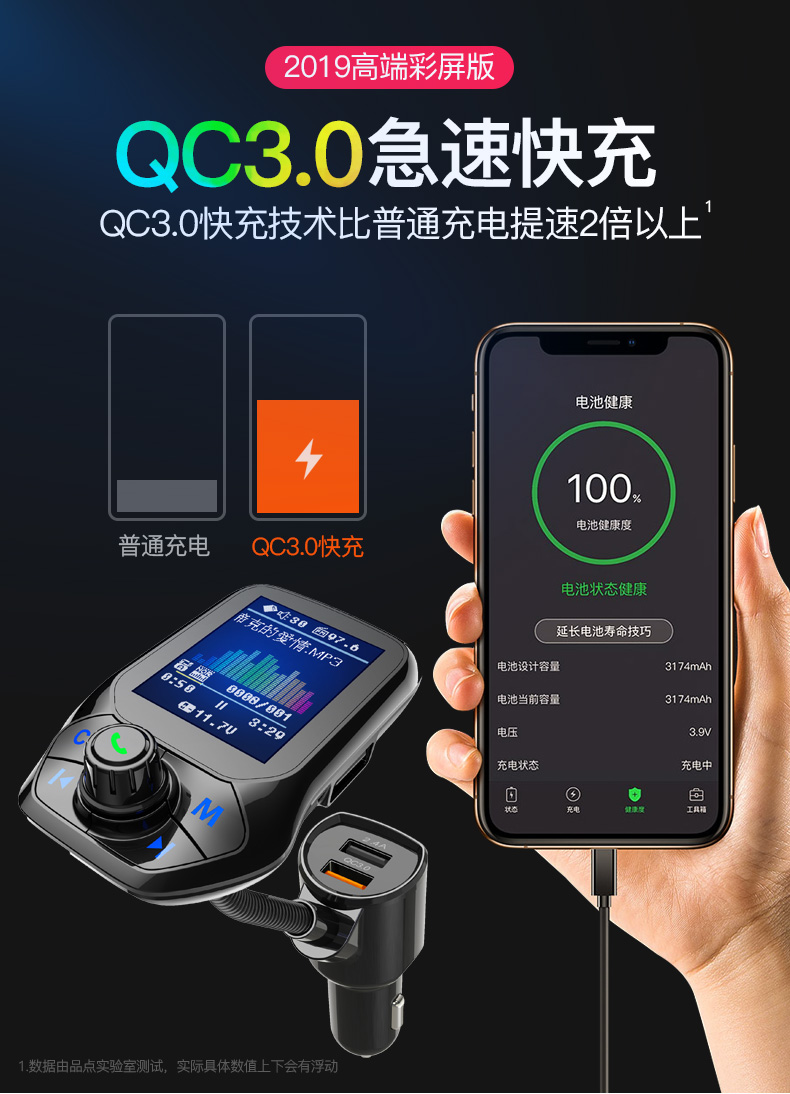 Sản phẩm xe hơi mp3 với phụ kiện xe hơi Bluetooth thu âm thanh xe hơi đa chức năng máy nghe nhạc đa năng - Trình phát TV thông minh bộ phát wifi di động