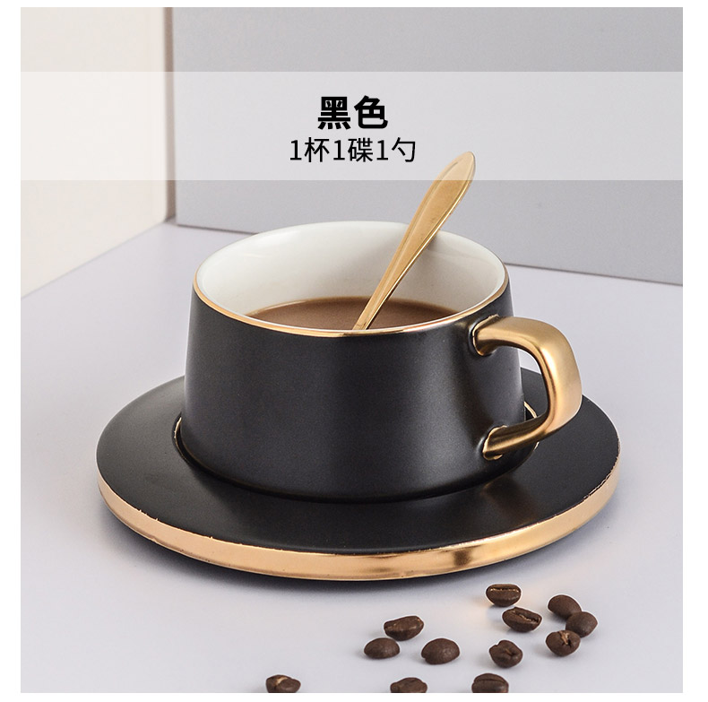 Bộ tách cà phê tại nhà Châu Âu nhỏ sang trọng cốc gốm sáng tạo với thìa với đĩa trà chiều - Cà phê tách uống cà phê