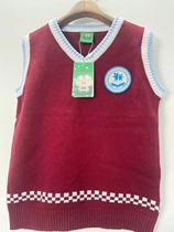 Yanan New District Foreign Language Primary School Cotton V-collar wool vest vest vest sweater school uniform Spring and autumn