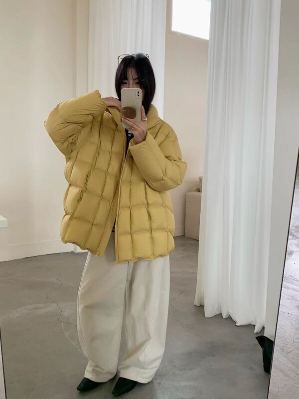 Korean Style 26 Winter New Model Stand Collar Loose Fit Slimming Versatile 90 White Duck down Puffer Jacket Coat