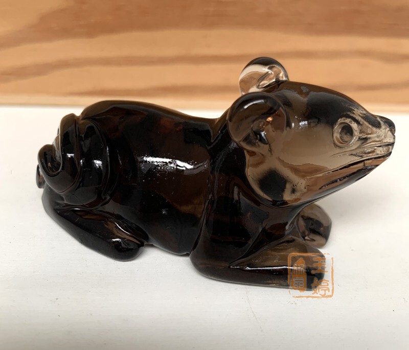 Natural Black Crystal Zodiac Rat Figurine, Hand-Carved Black Crystal Rat Ornament Natural Black Crystal Zodiac Rat Figurine, Hand-Carved Black Crystal Rat Ornament
