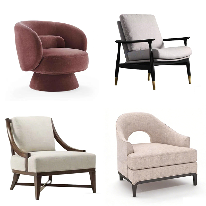 Modern Minimalist Single Sofa Chair, Beauty Salon Leisure Chair, Hotel and Guesthouse Reception Chair, Mezzanine Model Room