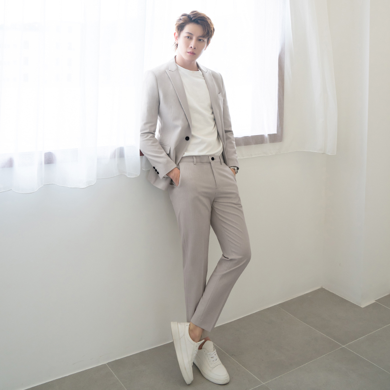 CSO spring and Autumn men Korean style slim small suit suit handsome college student fashion casual light business formal groom