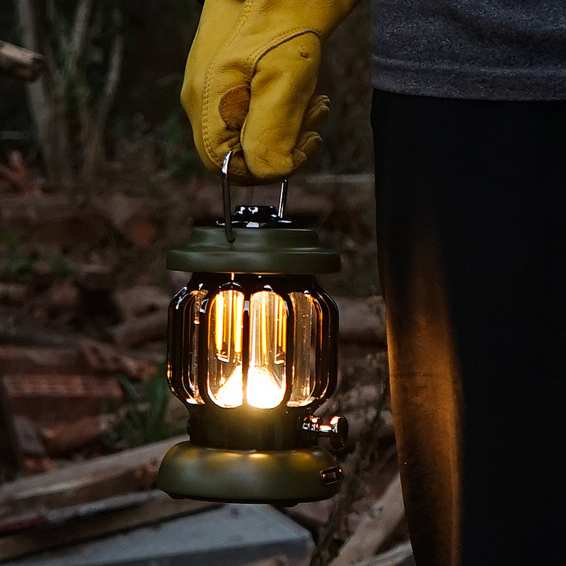 Outdoor Camping Carry-light LED Rechargeable Dimmable Tent Light Vintage Light Lavish Camping Atmosphere Camp Floodlight