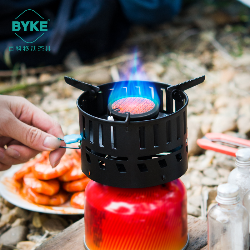 Outdoor wind-proof portable gas stove boiling water bubble tea camping field picnic stove fire boiler head equipment supplies