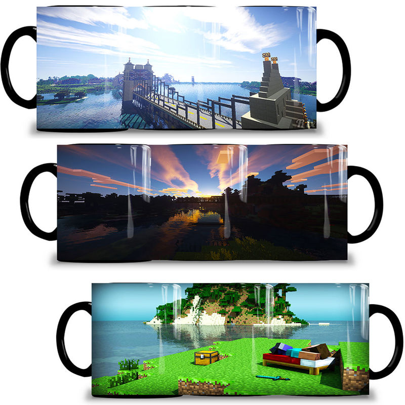 Minecraft Minecraft Lawn Steve Peripheral Animation Personalized Mug Color Changing Cup Ceramics