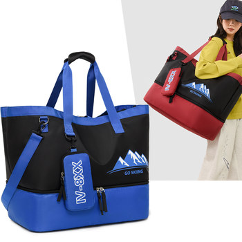 Large-capacity travel bag for men and women, lightweight portable sports fitness bag, shoe storage bag, short-distance business trip luggage bag