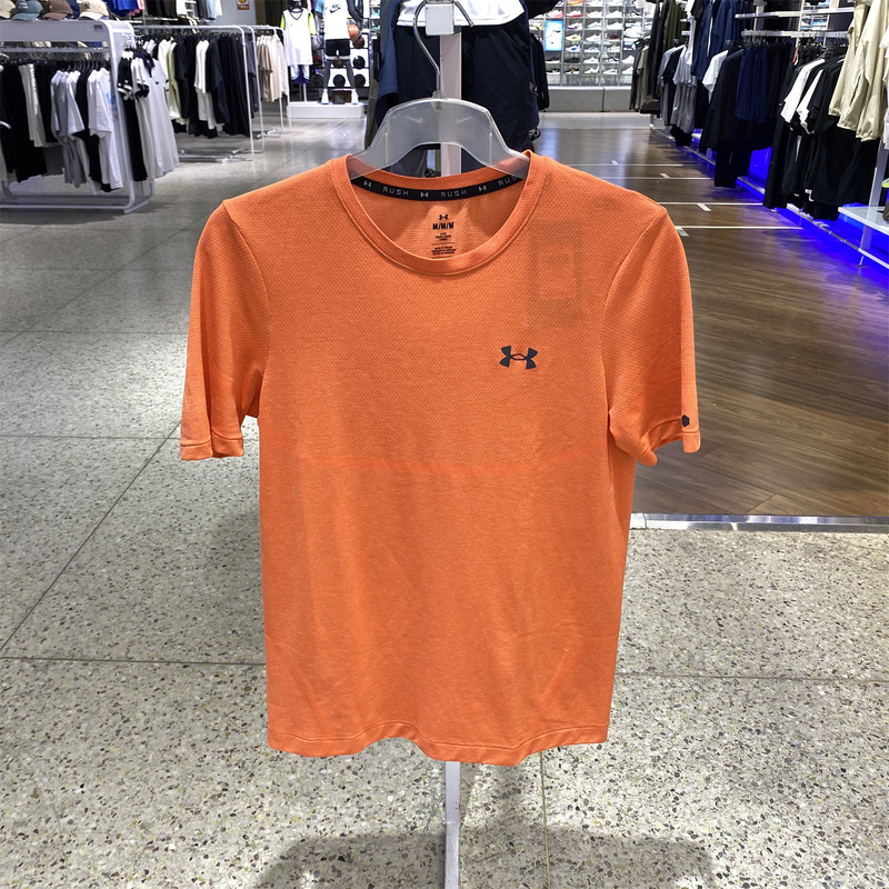 Authentic under Armour Ua Men's Rush Seamless Training Sports Short-Sleeved Sports T-Shirt 1376781