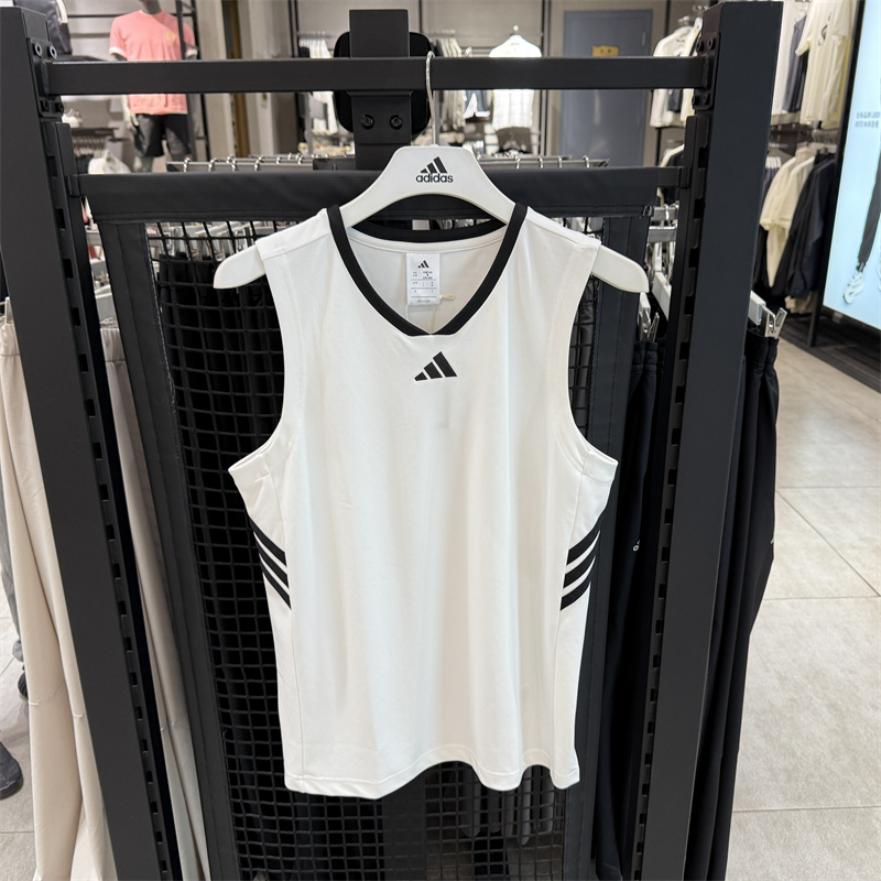 Adidas Men's 2025 Summer Quick-Drying Ice Silk Breathable Basketball Sports Sleeveless Vest Jn4745