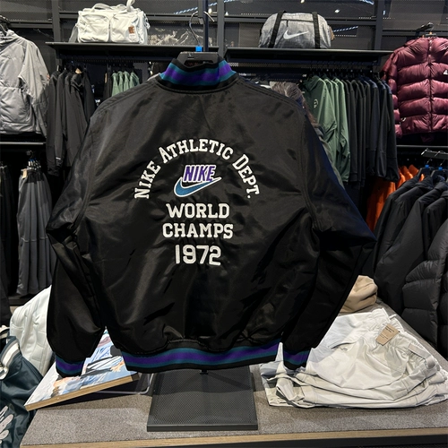 Nike, куртка, бейсбольный пуховик, удерживающая тепло форма, оверсайз