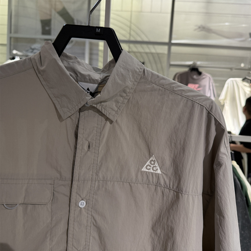 Nike Official Acg Men's Outdoor Sun Protection and Water Repellent Short-Sleeved Shirt Autumn Super Loose Hj2884