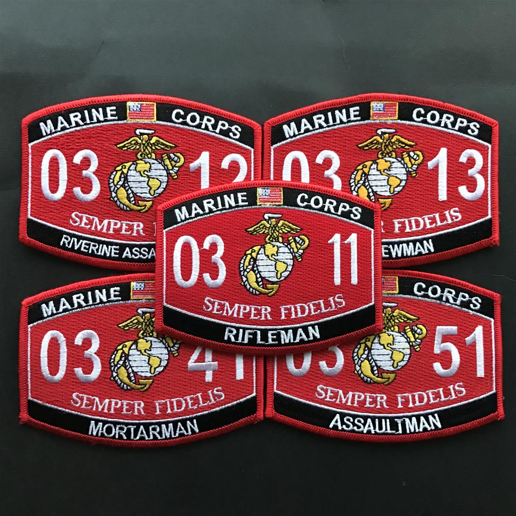 USMC American Haijun Marine MOS Chapter Marine Craft Code 03 Class Infantry Badge Arm Badge