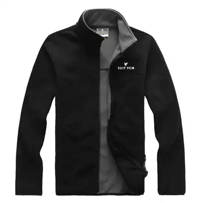 Outdoor men's fleece cardigan warm coat sports fleece sweater Spring and Autumn Winter thickened