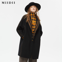 MIIDII mystery autumn and winter New Cocoon double-sided tweed coat long woolen coat female 194MD3122