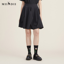 Riddle Bottom Half Cut Skirt Irregular Hem 2022 Autumn New Product Solid Cut Short Skirt Flower skirt 223MB1036