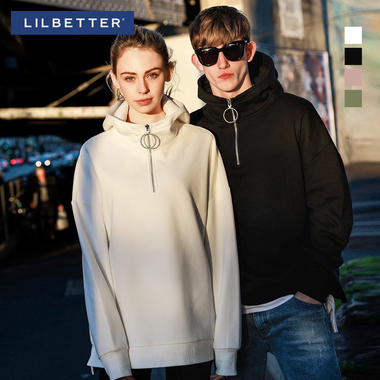Lilbetter sweater male hooded Korean version of the trend couple jacket Korean business said Li is now the same loose sweater