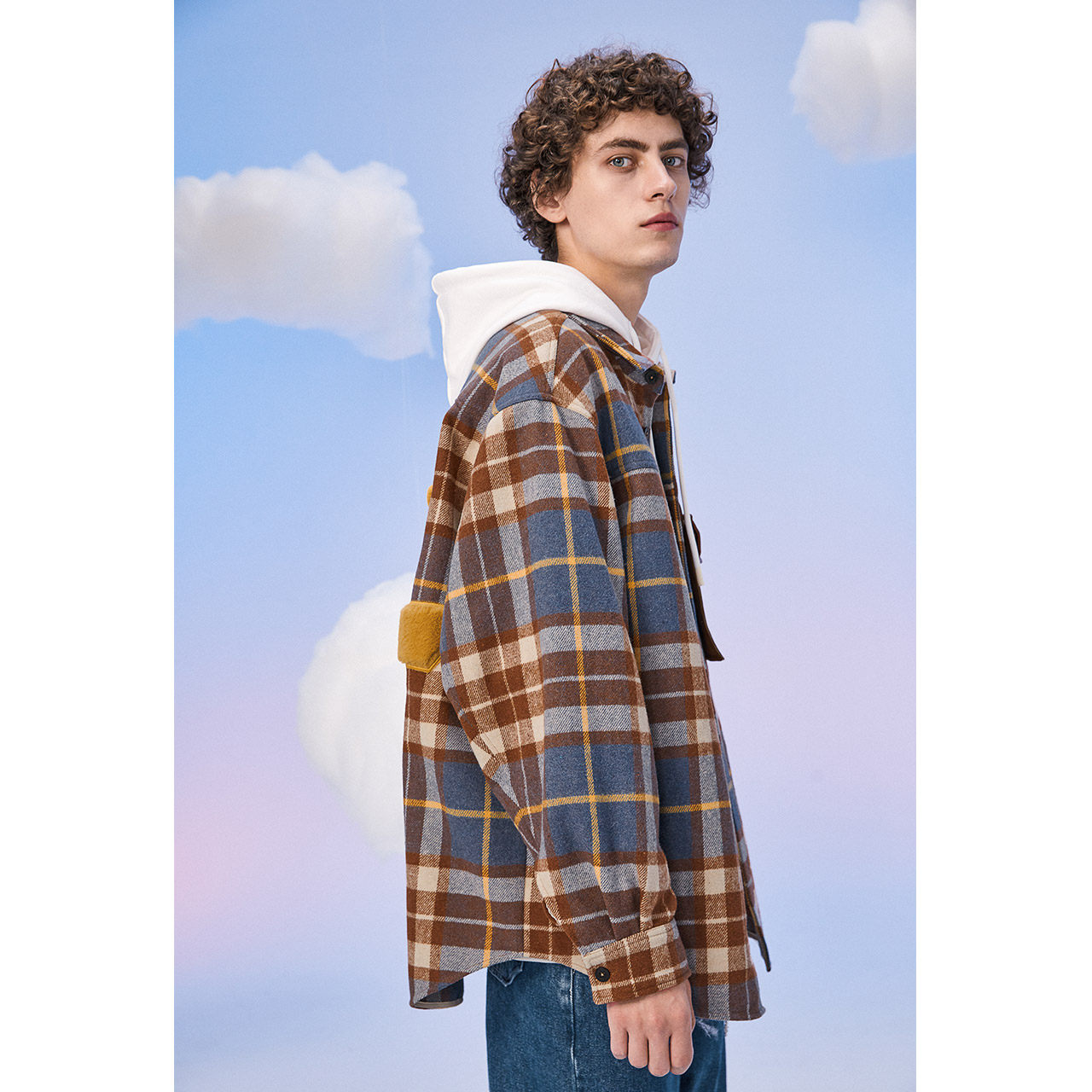 Lilbetter Pokémon joint shirt men's long sleeve Korean fashion retro check inch shirt Pikachu jacket