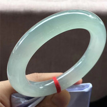 Jian An Jade 56 4 Natural high ice clear water round jade bracelet Myanmar A cargo jade ice jade jewelry
