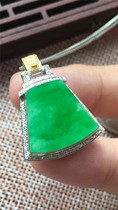 Jian An Jade natural A goods ice Sun Green 18K with diamond gold inlay nothing card Jade jade pendant exquisite fashion