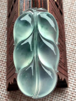 Jian An Jade Myanmar Natural A Cargo Ice Species Floating Flower Leaves Jade Pendant Water Moisturizes Fluorescent High Quality Collection