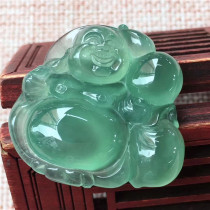 Jianan emerald natural A goods ice seed clear green bottom cloth bag Buddha jade pendant full of ice moist high-quality treasures