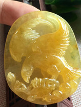 Jian An jadeite natural A goods old kind boutique Huang Fei grand exhibition grand jade jade pendant mens domineering jade brand pendant