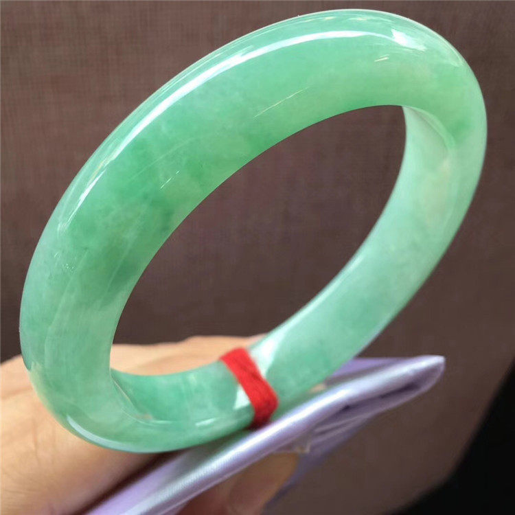 Jane Ang emerald 55 Old pit jade decoration fruit green positive ring emerald jade bracelet natural Myanmar full color fresh jade bracelet
