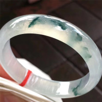 Jian An Emerald 52 5 Jade Jade Ice Fluttering Flower Positive Circle Jade Bracelet Bracelet Ice Permeable Foot Ice Fluttering Blue Flower Bracelet