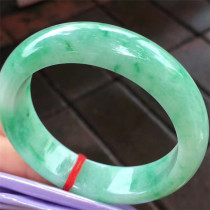 Jian An Emerald 55 5 Jade Jade Full Green Positive Circle Jade Bracelet Bracelet Ornament Atmospheric Ice Glutinous Spicy Green Jade Bracelet