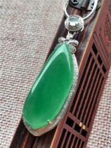 Jianan Jadeite Natural A Cargo Ice Full Green 18K With Diamond Gold Inlaid Fugua Jadeite Pendant For Women Simple Fashion