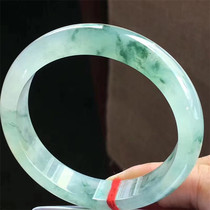 Jian An Jade 56 5 Burmese Jade hand decoration Ice Flower positive circle jade bracelet natural Old Pit Ice seed floating blue flower bracelet
