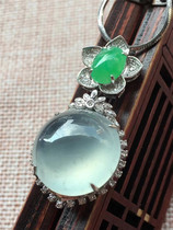 Jian An Emerald Old Pit Natural A Goods Ice Seed Light 18K With Diamond Gold Inlaid Jade Womens Exquisite Jade Necklace Pendant