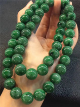 Jian An jadeite natural A goods old seed full of spicy green 48 large bead chain jadeite womens atmospheric fashion wearing collection