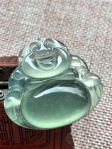 Jianan Jadeite Natural A Goods Ice Seed Qingshui Buddha Gong Jadeite Pendant Full of Water Moisturizing Safe Pendant Fine Jade Pendant