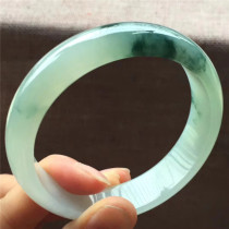 Jian An Jade 59 Myanmar A goods Jade floating green flower bracelet Jade soft natural old pit jade bracelet with certificate