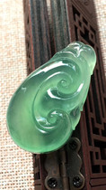 Jian An Jade Myanmar A cargo ice oil green Ruyi jade pendant old seed light full jade pendant collection