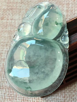 Jane Emerald Natural A freight high ice floating flower jade jade pendant old kinds of blue-blossom Fulu double collection