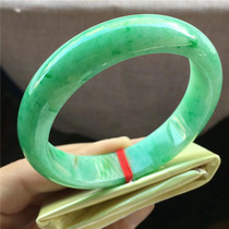 Jane Emerald 58 8 Natural A - Funyang Green Circle Jade Bracelet fine water lubricated Myanmar Old Pit Yang Bracelet