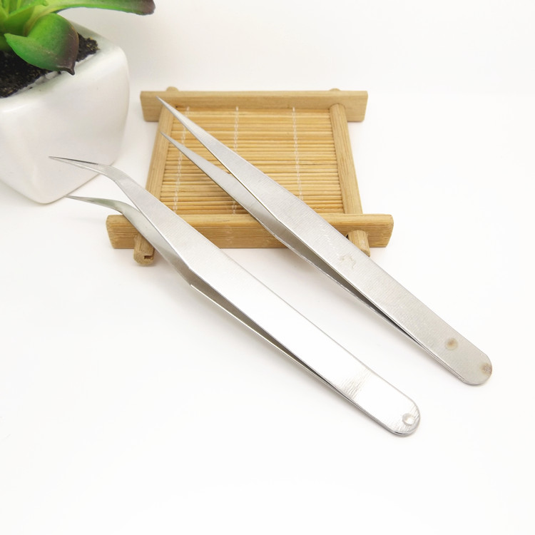 nhíp thép không gỉ, chỉ nhíp, Tweezers thẳng kẹp khuỷu tay thẳng cụ DIY thiết bị điện tử sửa chữa - Công cụ & vật liệu may DIY dụng cụ đan len