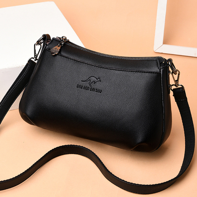 Hong Kong Genuine Leather Women's Bag for Middle-Aged Women, New Simple Small Bag, Fashionable Versatile Large-Capacity Shoulder Crossbody Bag
