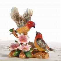 Creative ceramic bird ornaments living room home decorations American country cute simulation flower and bird Crafts furnishings