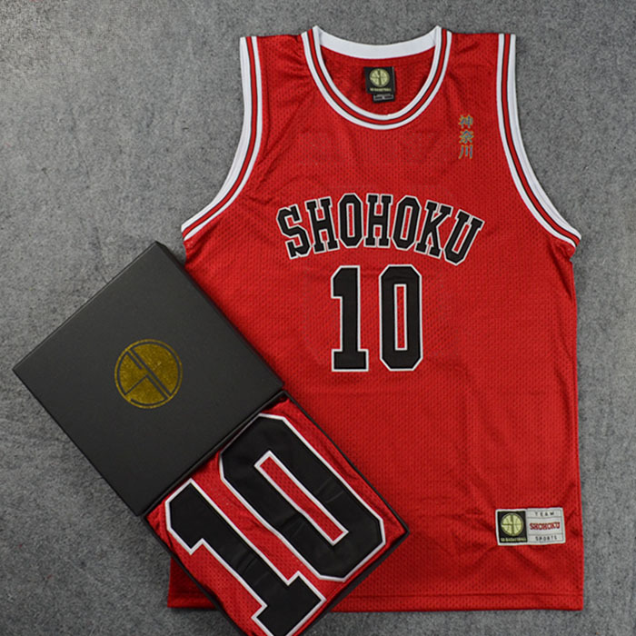 Sd Training Uniform Original Box Embroidered Slam Dunk Team Uniform Shohoku No. 10 Sakuragi Hanamichi Basketball Uniform Basketball Jersey Red Sd Training Uniform Original Box Embroidered Slam Dunk Team Uniform Shohoku No. 10 Sakuragi Hanamichi Basketball Uniform Basketball Jersey Red