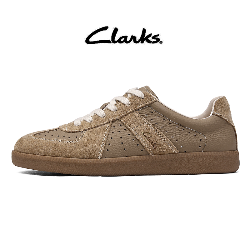 [Comfortable Soft Lining] Clarks Genuine Leather Training Shoes Men's Retro Forrest Gump Shoes Soft Sole Sports Sneakers