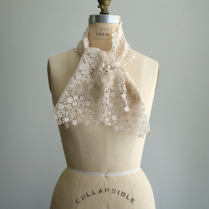 Japanese-Made Rei Lace Floral Scarf, Length 108cm, Width 18cm Japanese-Made Rei Lace Floral Scarf, Length 108cm, Width 18cm