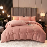 Демисезонный коралловый комплект для принцессы, двусторонний пододеяльник, простыня на флисовой подкладке, легкий роскошный стиль, 4 предмета